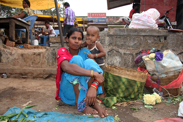Streetvendor on the Jagdalpur market, Chhattisgarh
