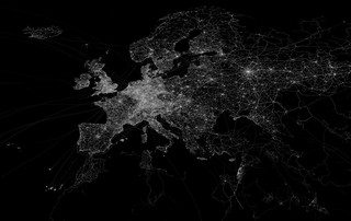 OpenStreetMap GPS trace density in and near Europe | by Erica _ Fischer