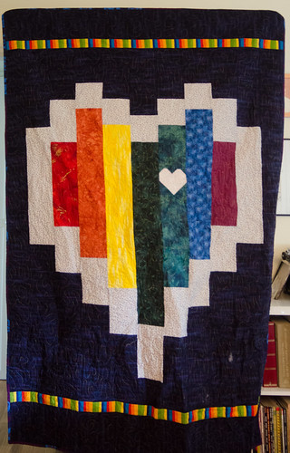 Sadly, none of my finished photos of this quilt contained a perfect straight-on shot of the quilt, but that's okay. 