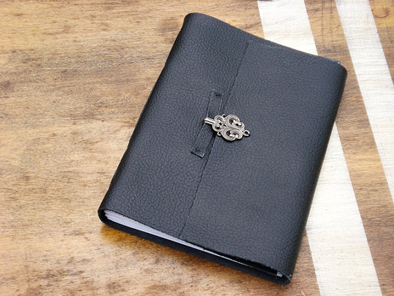 leather journal black hook