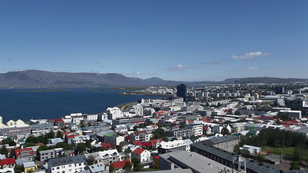 View of Reykjavík from Hallgrímskirkja, Iceland - July 2012