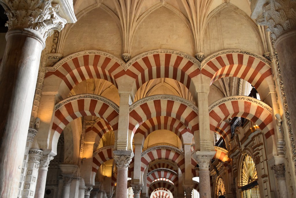 Great Mosque of Cordoba, interior stripped archways.