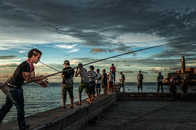 Golden Fishermen...Malecon, Cuba