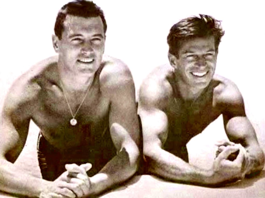 Rock Hudson , George Nader - good acting buddies at Universal in the early5...