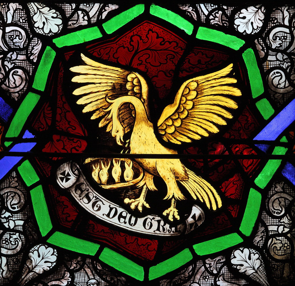 Holy Cross Ryton Spring Holy Cross, Ryton | Pelican in its piety by William Wailes -… | Flickr