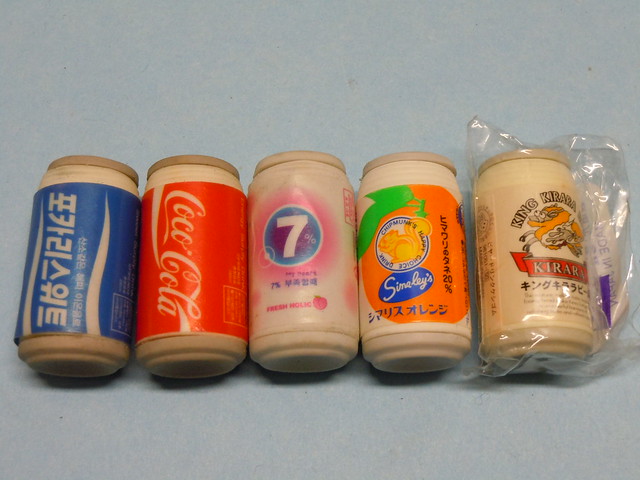 Beverage Cans 80s Erasers