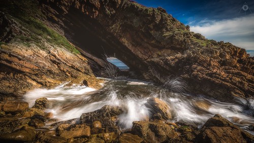 barnacles bluesky canon cave coastline cullen landscape leefilters longexposure morayshire rocks scotland seascape summer water