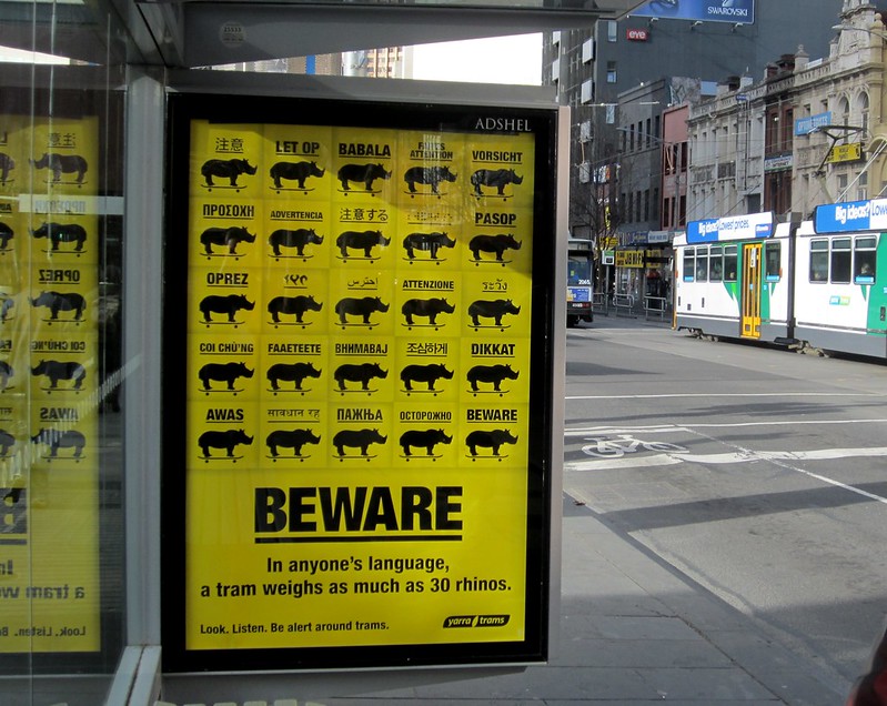 Rhino (tram) advert