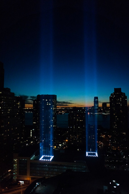 9/11/2012, Tribute in Light, sunset