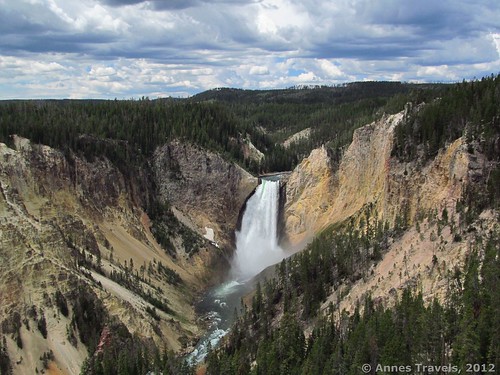 Views of Lower Yellowstone Falls from near Red Rock Point, Yellowstone National Park, Wyoming