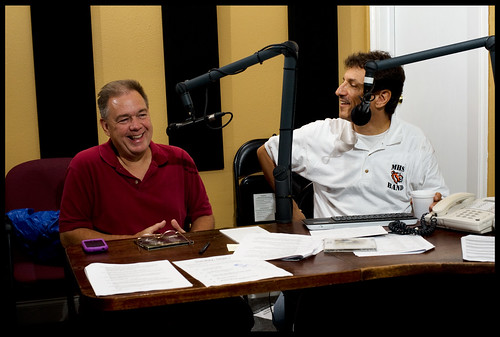 Bruce Daigrepont and Charles Laborde pitching on the air!   rhrphoto.com