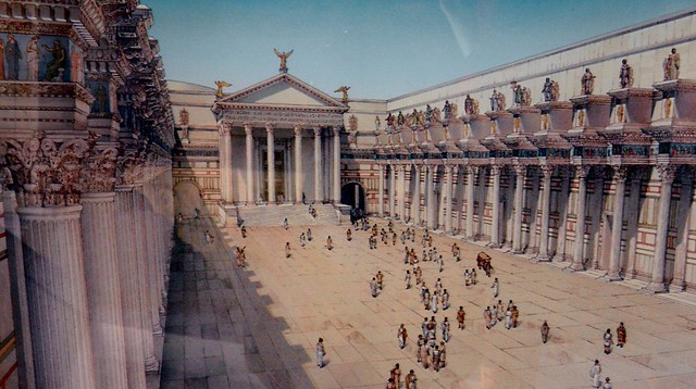 Reconstructive view of the Forum of Nerva and the temple of Minerva, Museo dei Fori Imperiali, Rome