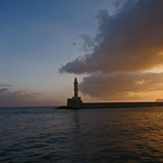 Venetian Lighthouse at Sunset - Chania
