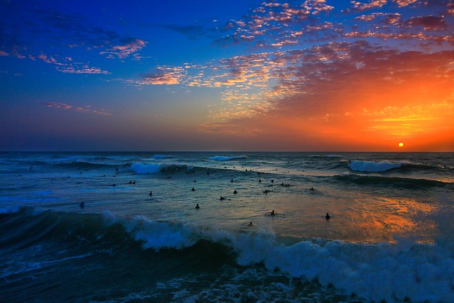 Surfing at sunset Tel-Aviv beach - Follow me on Instagram:  @lior_leibler22