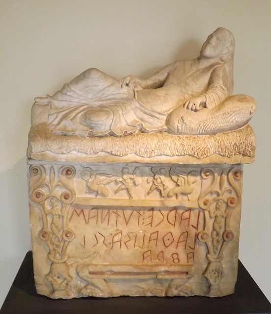 Alabaster Urn with a Reclining Male Figure in the Vatican Museum, July 2012