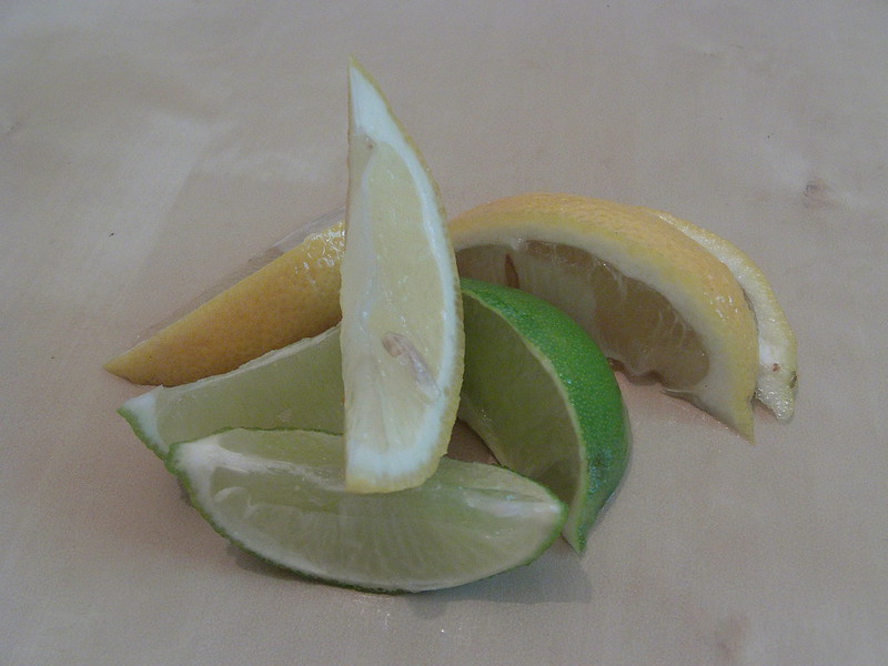 lemon and lime wedges