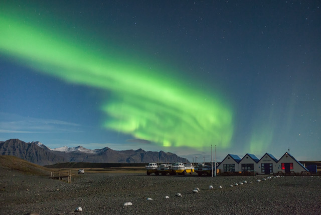 Iceland - Northen light at Jokulsarlon