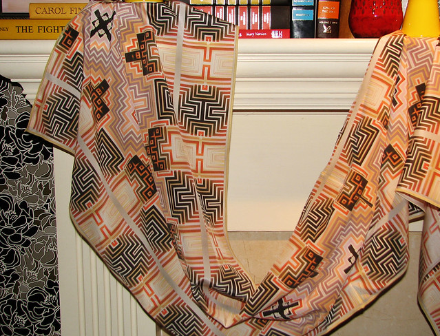 Ethnic wrap scarf on Crepe De Chine