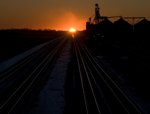 railroad sunset illinois track flagg
