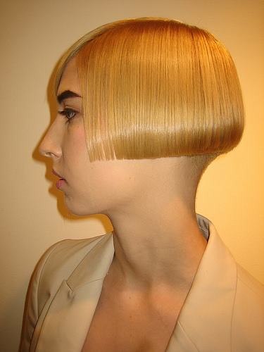 Blonde High Bob With Shave Nape Short Haircuts Women Flickr