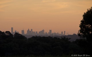 Melbourne city sunset from Donaldson Road