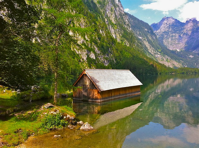Little boathouse on Lake Obersee