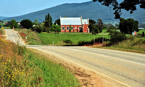dederang vic church victoria landscape country rural township australia hills perspective road outback stjoseph historic jeffc aussiejeff
