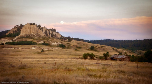moonrise over the butte by Father Tony