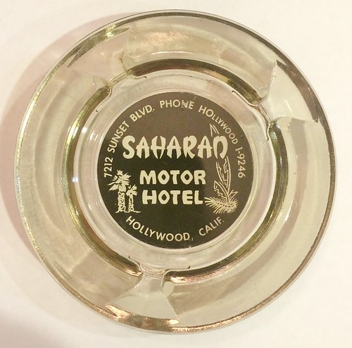 saharanmotorhotel motel hotel hollywood california glass advertising ashtray