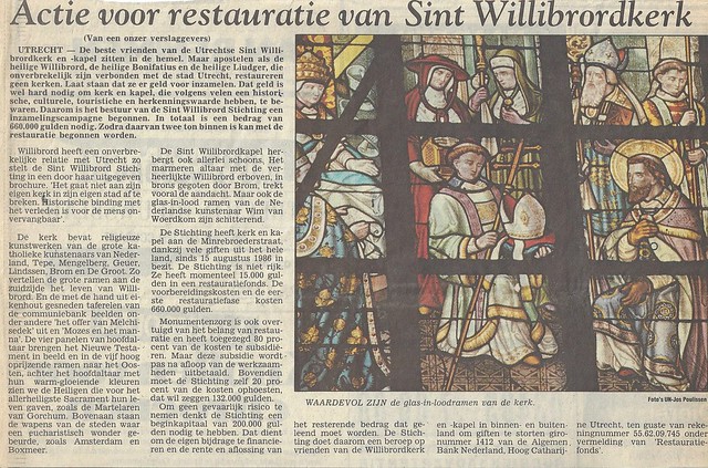 Actie voor restauratie van Sint Willibrordkerk | Waardevol zijn de glas-in-loodramen van de kerk (Foto UN - Jos Poulissen) | Utrechts Nieuwsblad/NZC