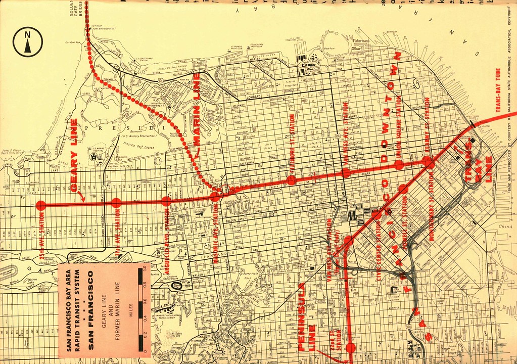 Historical railway route map of a city