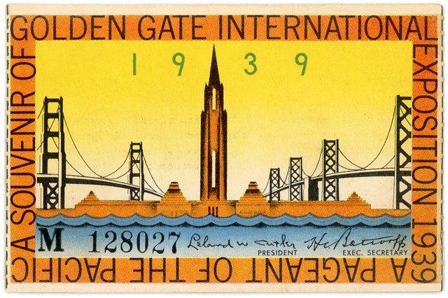 Golden Gate International Exposition Ticket, San Francisco, 1939