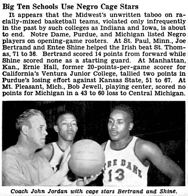 Big Ten Schools To Start Letting Black Players Play on Basketball Teams - Jet Magazine, December 13, 1951
