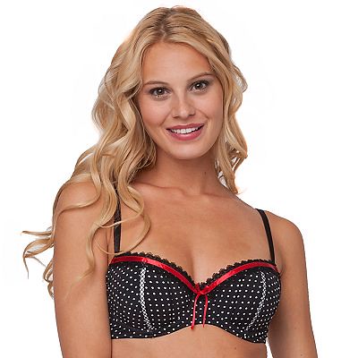 Candie's® Gigi Balconette Push-Up Bra-Black White Dot