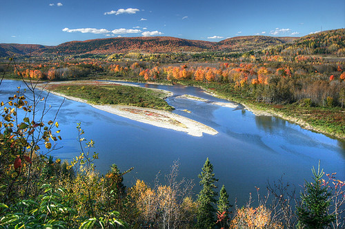 autumn canada river quebec newbrunswick restigouche