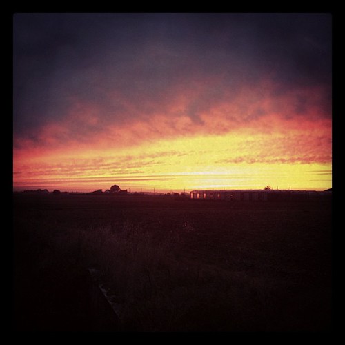 Sunset at Gedney by Johnh111003, sunset cloud clouds rural evening countryside dusk country hill greenhouse agriculture iphone gedney