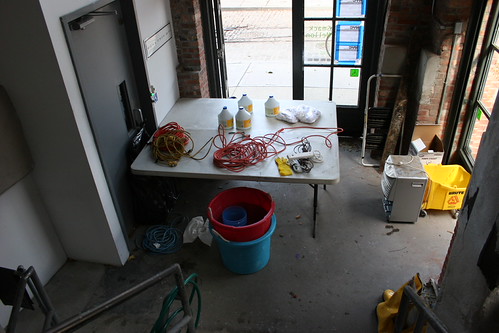 Cleaning supplies upstairs | by Smack Mellon