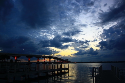 sunset water clouds river pier florida titusville brevard indianriver amaxbrewerbridge