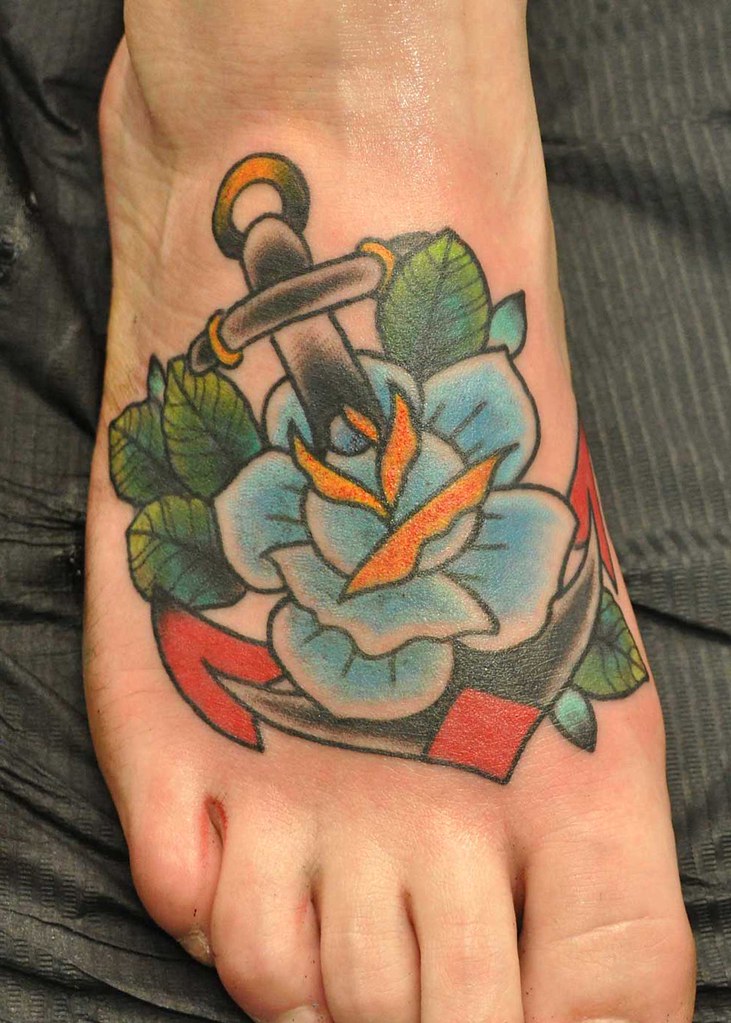 TRADITIONAL ROSE AND ANCHOR TATTOO - a photo on Flickriver