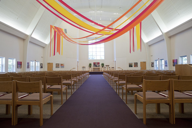 Immanuel Presbyterian Church - Interior, towards The Altar Table, with my Biblical Narratives, 2012