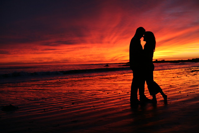 California Sunset, Lovers on the Beach