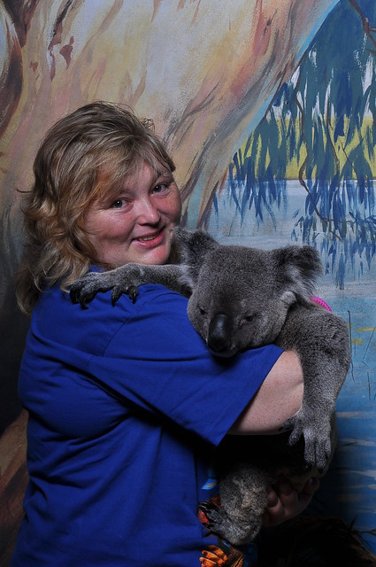 Vanessa with a sleepy koala