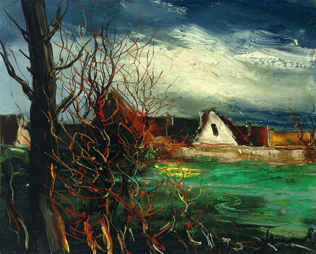 Vlaminck,  Maurice de  (French, 1876-1958)  - The Farm House with the Trees  - s.d.