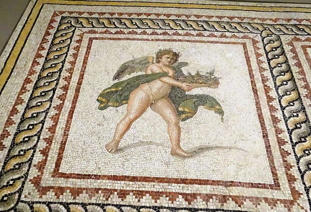 Section of a Roman Floor Mosaic Depicting the Four Seasons