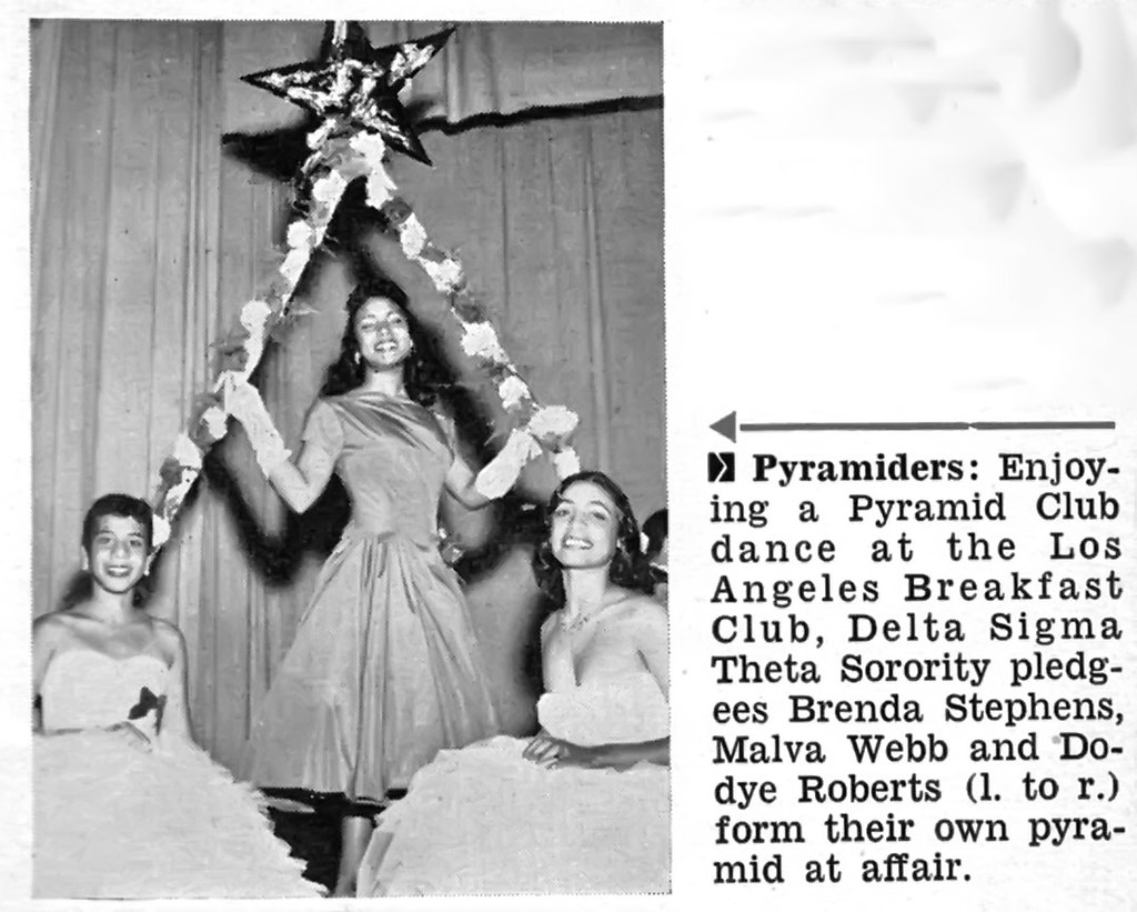 Delta Sigma Theta Sorority Pledgees at a Pyramid Club Dance - Jet Magazine, August 2, 1956