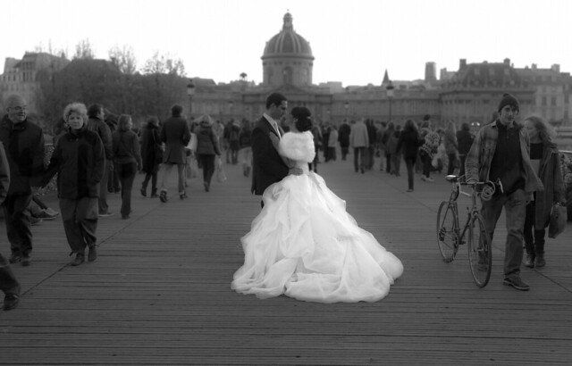 Romance on Pont des Arts, Paris