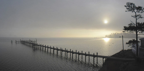 panorama fog landscape island pier us maryland potomac potomacriver 2012