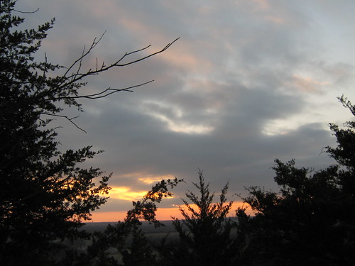 trees sunset sky sun clouds evening twilight dusk kansas fortriley