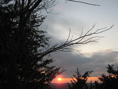 trees sunset sky sun clouds evening twilight dusk kansas flinthills fortriley