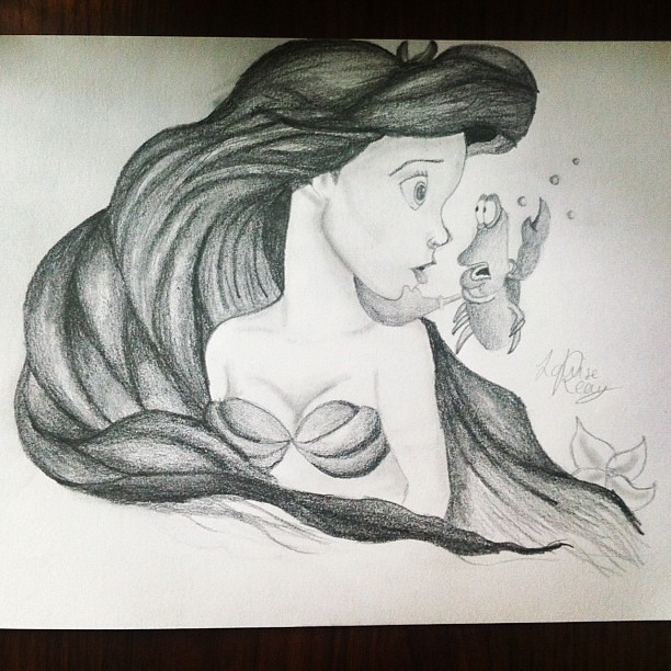 Update 141+ little mermaid pencil sketch super hot